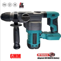 6mm Brushless Rotary Hammer Drill 2-Mode 10J Cordless Electric Hammer Drill Handheld Power Tool for Makita 18V Battery
