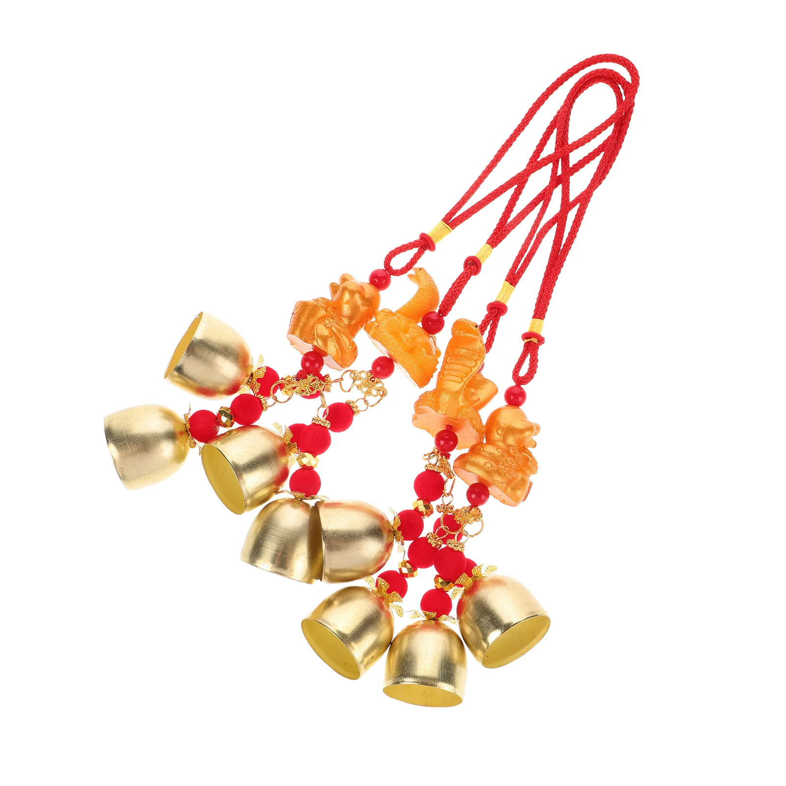 

4Pcs Chinese Year of The Snake Pendant Fengshui Bell Ornaments Car Interior Traditional Lucky Hanging Charm 2025