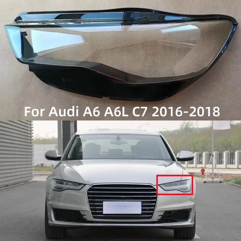 

Для Audi A6 A6L C7 2016 2017 2018, пластиковая крышка для фар, прозрачный абажур, абажур, корпус фары из плексигласа