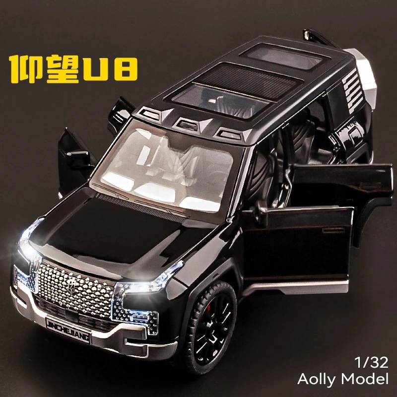 

1:32 BYD Look Up At U8 SUV Alloy Car Model Diecast Toy Metal Car Model Toy Car Collection Sound Light Children Gift Toy