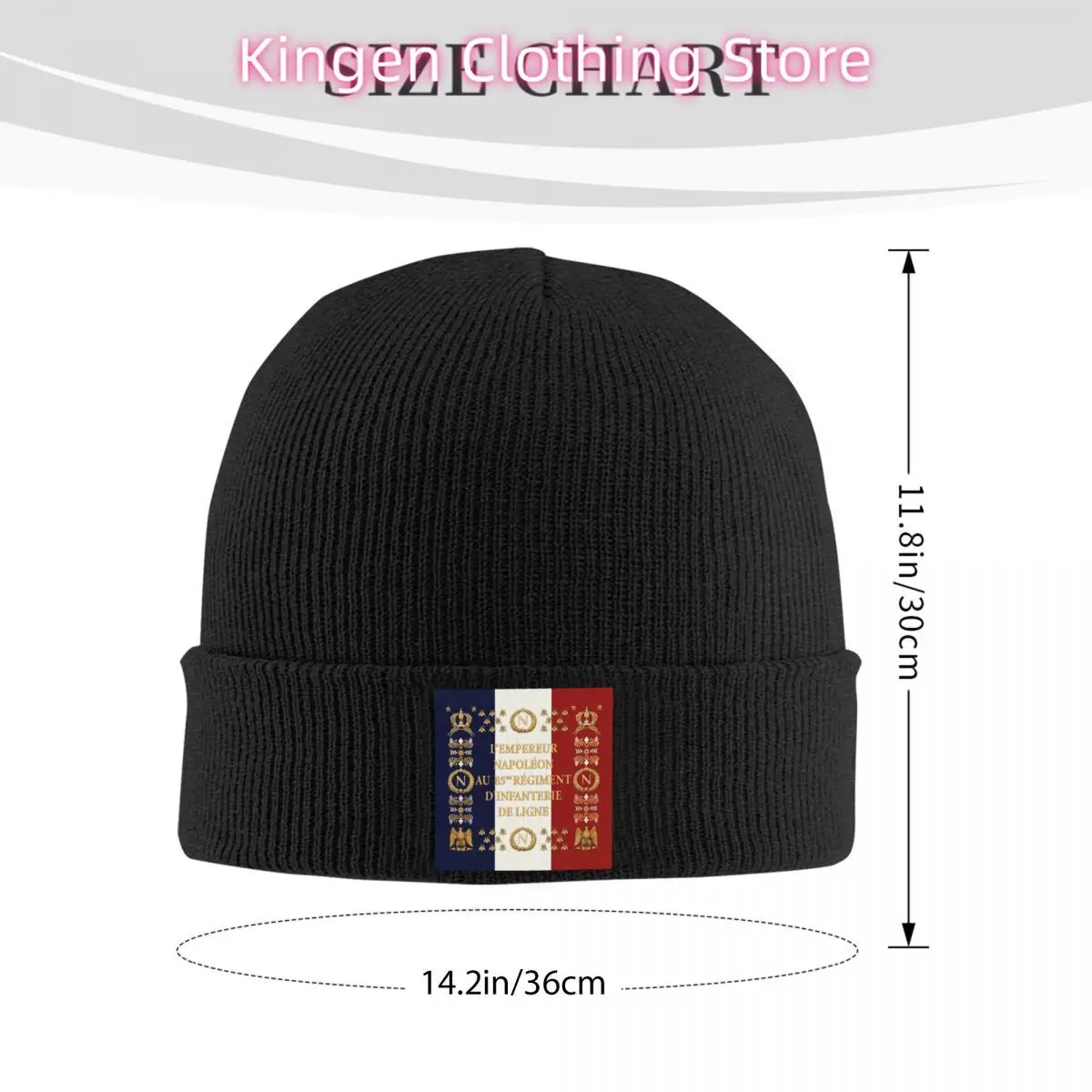 Personalizado napoleônico francês 85th bandeira regimental crânios gorros bonés unisex inverno quente chapéu de malha das mulheres dos homens legal adulto bonnet chapéus