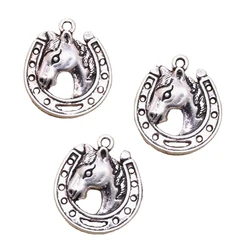 8pcs Charms Horse Steed Horseshoe 21x19mm Antique Making Pendant fit,Vintage Tibetan Silver color,DIY Handmade Jewelry