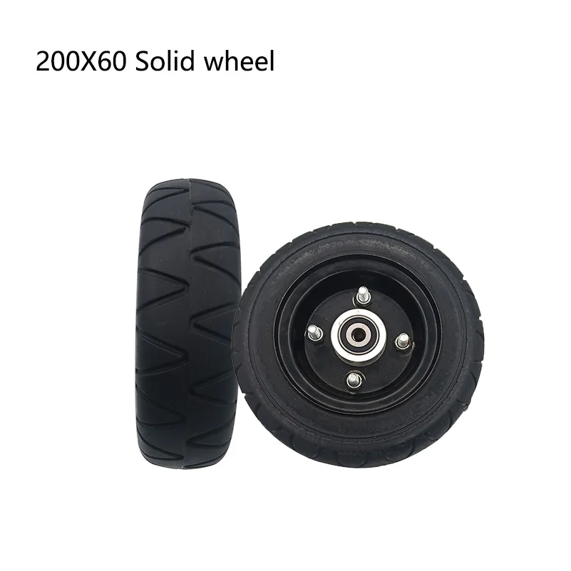 Solid wheel for Older Age Scooter Electric Quad Bike Tire Replacement Parts 8 Inch 200x60  Tire, including Bearings hub