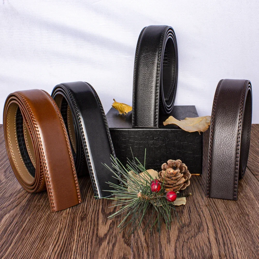 Large Size Belt No Buckle for Automatic Buckle Genuine Leather Belts Without Buckle for Men Women High Quality Male Jeans Belt