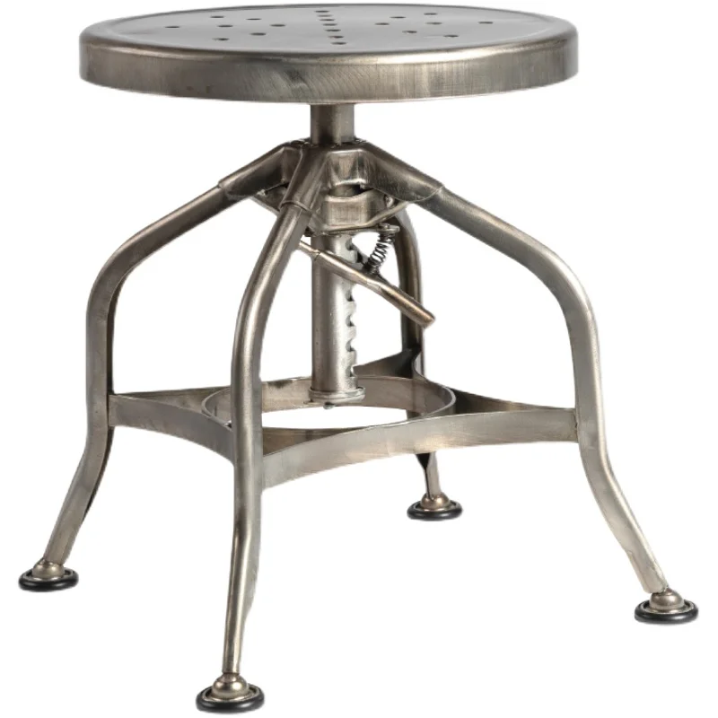 

American country industrial style retro rotating bar stool cafe bar iron green lacquer round stool