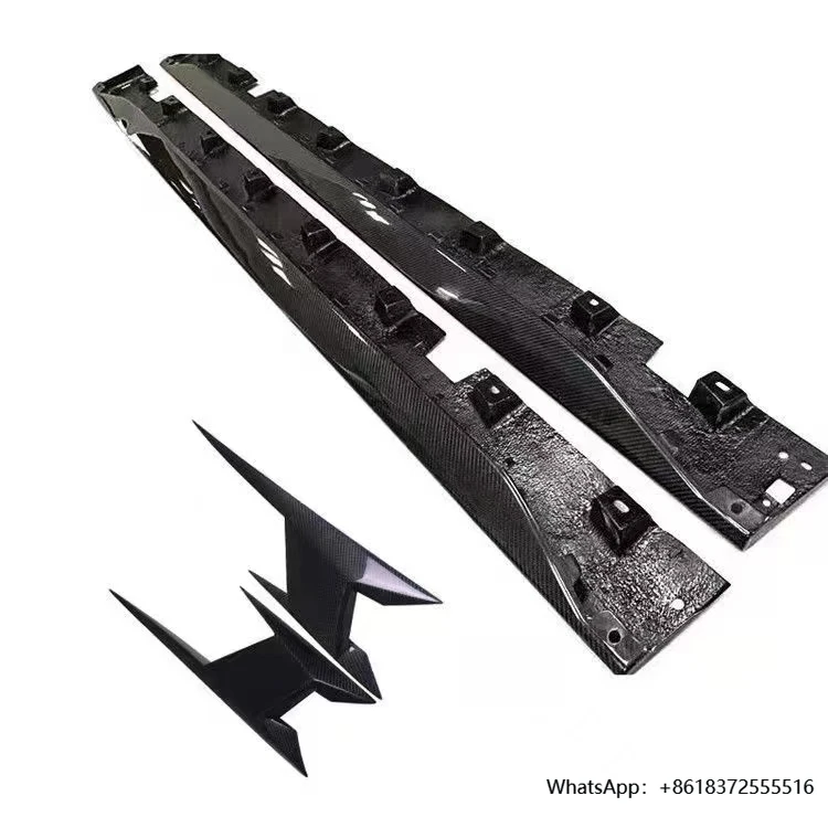 

Real Carbon Fiber Car Side Skirts Bodykit Bumper Extension Side Skirt Cover for Mustang 15-23