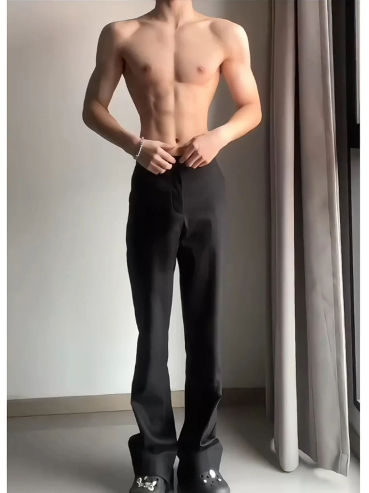 

Мужские повседневные брюки Cleanfit прямого кроя, летние, струящиеся, длинные, в американском уличном стиле, модные, для подростков, из полиэстера