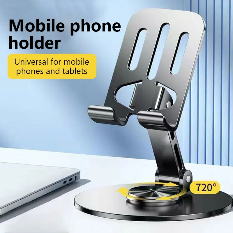 

2PCS 360° Rotation Mobile Phone Holder All Metal Aluminum Universal Bracket Folding Double Shaft Design Stable Anti Fall