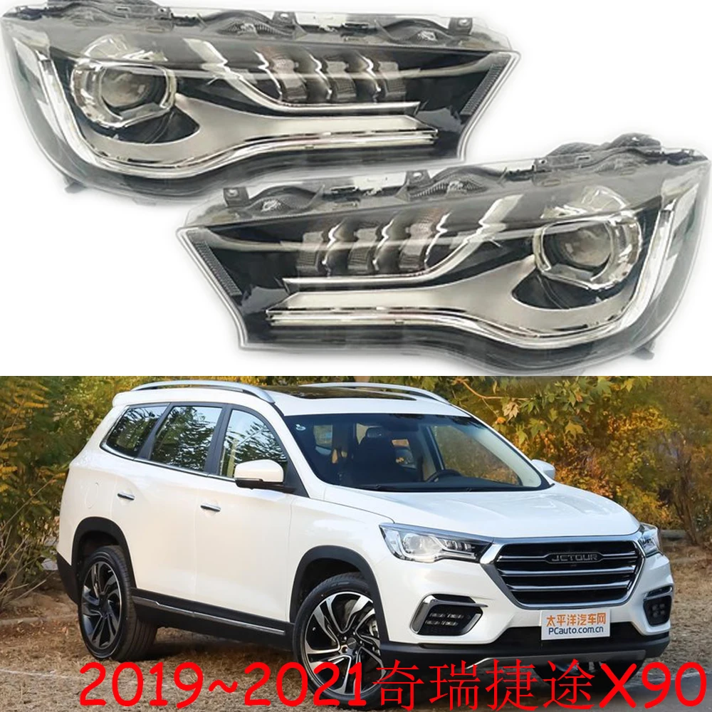 1pcs car bumper headlamp for Chery X90 headlight LED 2021~2023y car accessories head lamp Chery X90 fog lamp