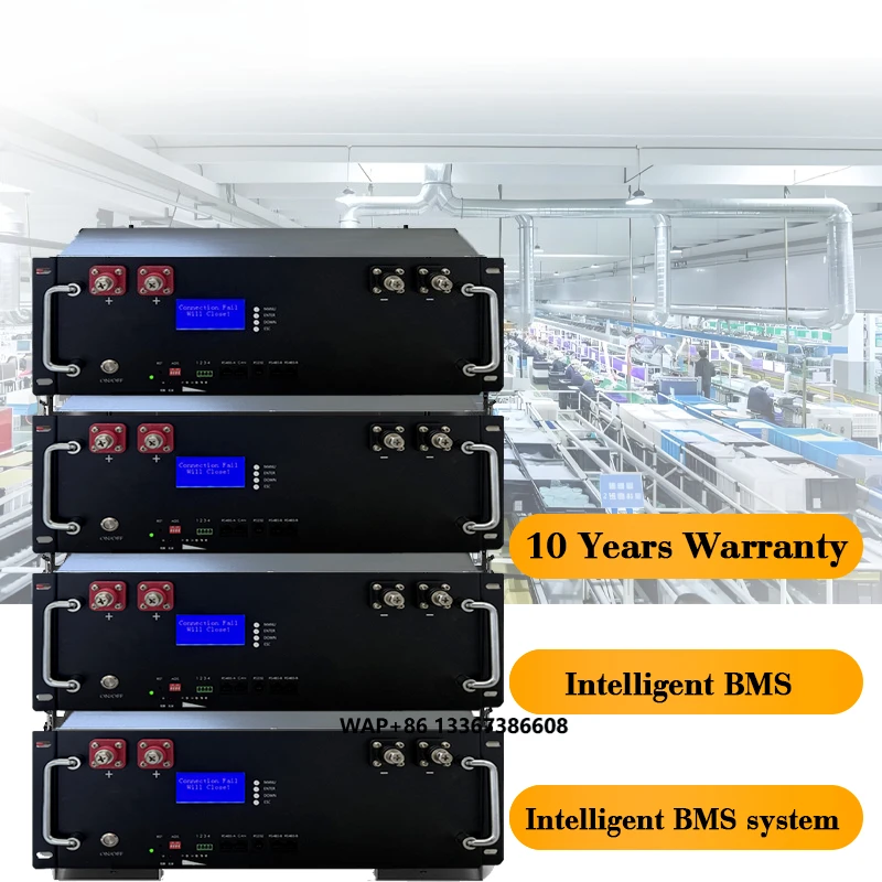 IP65 Grade Split Home Energy Solar System Storage 10kWh 51.2V 200Ah CAN Communication Smart Lithium Iron Phosphate Pack 12V BMS