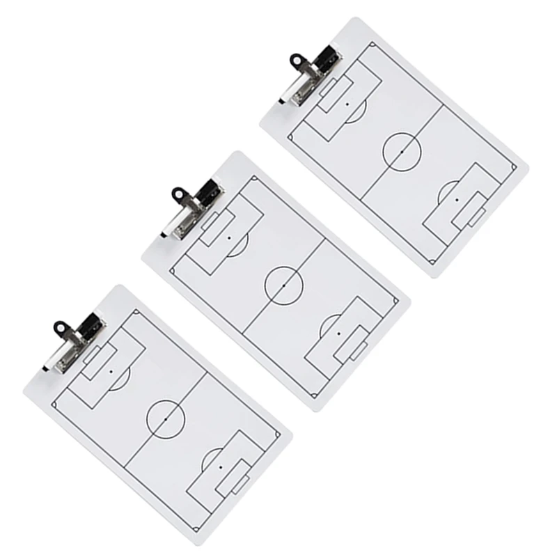 3Pcs Soccer Clipboard For Coaching Double Sided Soccer Dry Erase Board For Coaches 13.78 X 8.7 In Board Marker Boards Durable