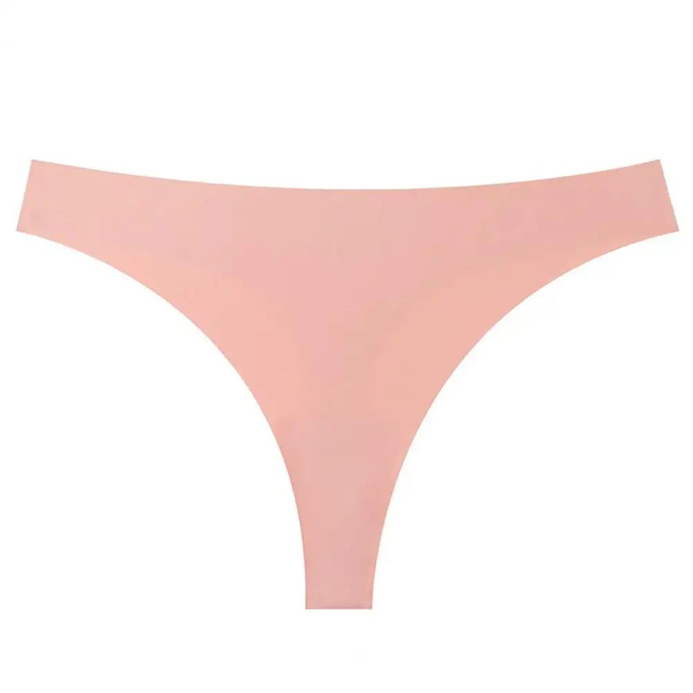 

Women Seamless Thongs Quick Drying V-waisted No Show Panties Solid Color Stretch Ladies Ice Silk Brief Underwear Underpants 2026