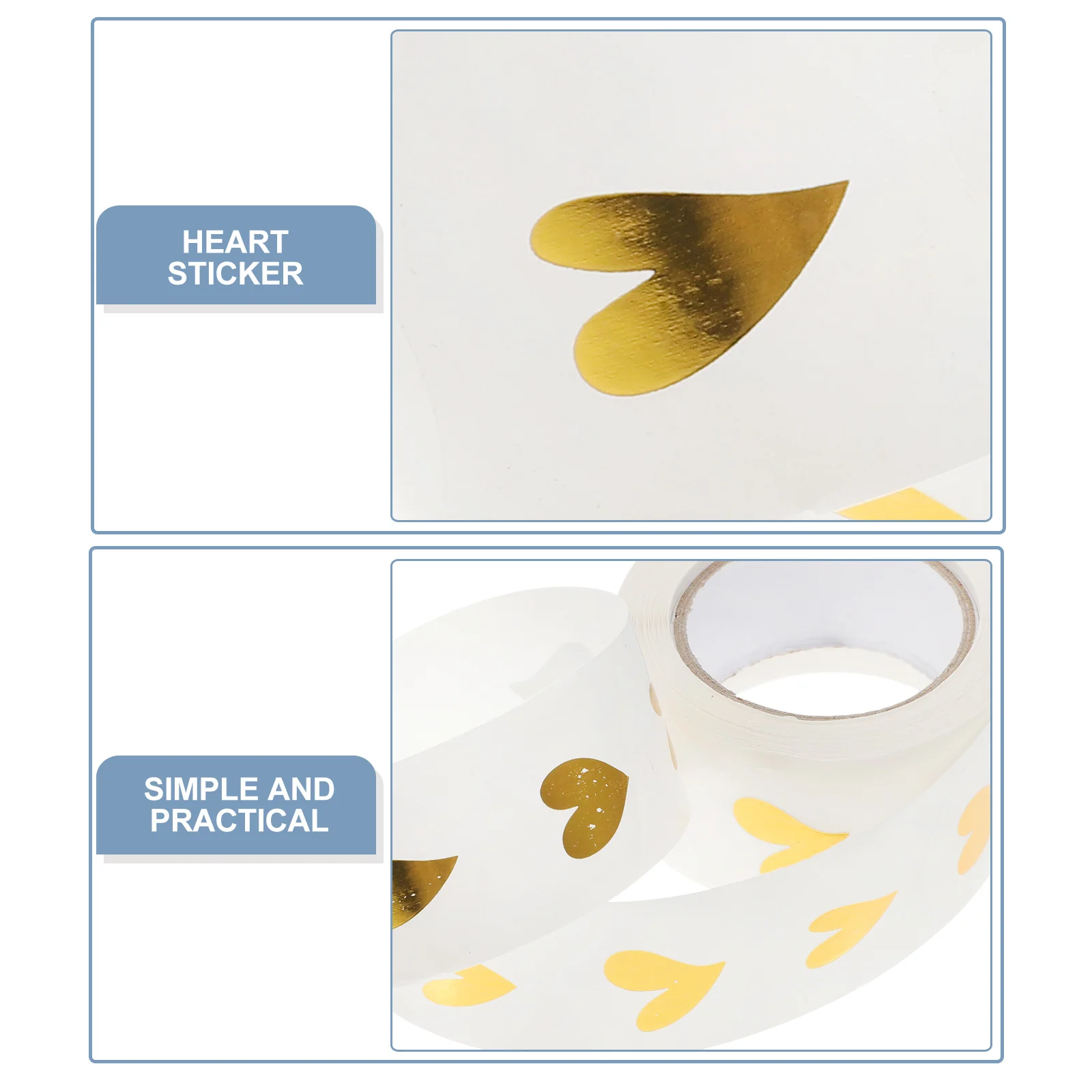 

1000Pcs Heart Stickers Labels Gift Seal Stickers for Wedding Birthday Valentine's Envelope Decoration Heart Label