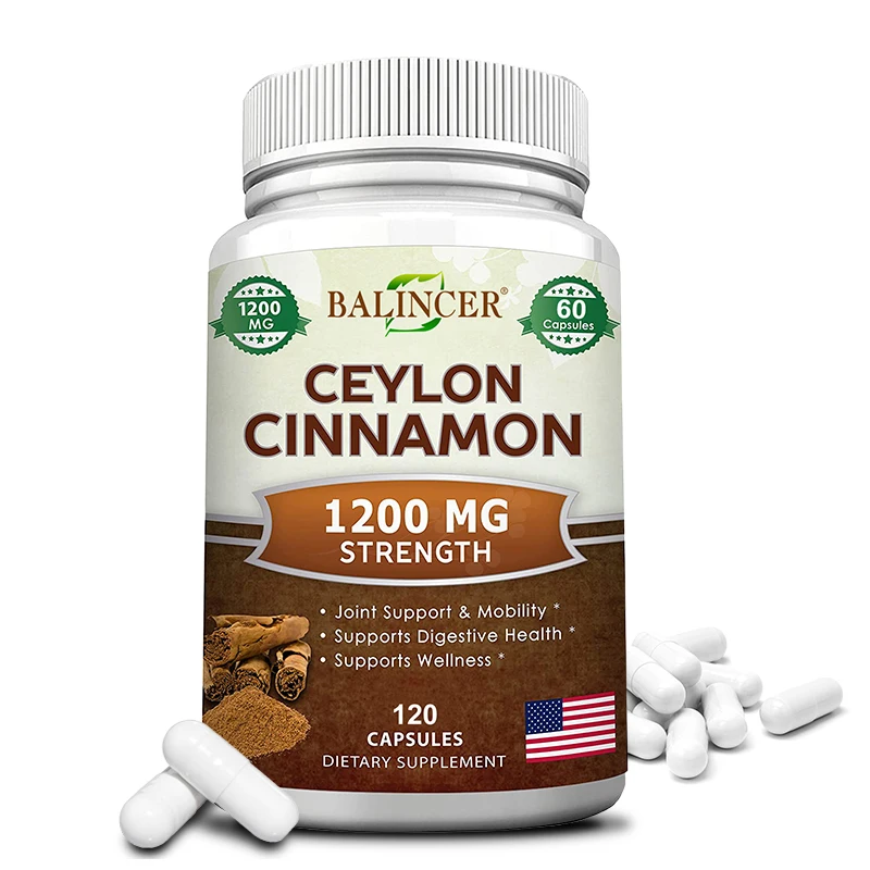 

Vegan Ceylon Cinnamon Capsules - Non-GMO & Gluten-Free Supplement for Digestive Health, Joint Health & Antioxidant Support