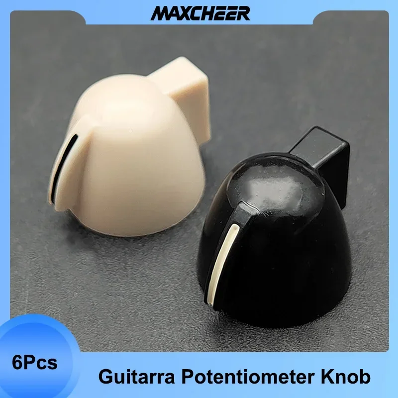 6pcs ABS Chicken Head Electric Guitar Effect Pedal Knobs Guitar Amplfier Control Knobs Guitarra Potentiometer Knob Black/Grey
