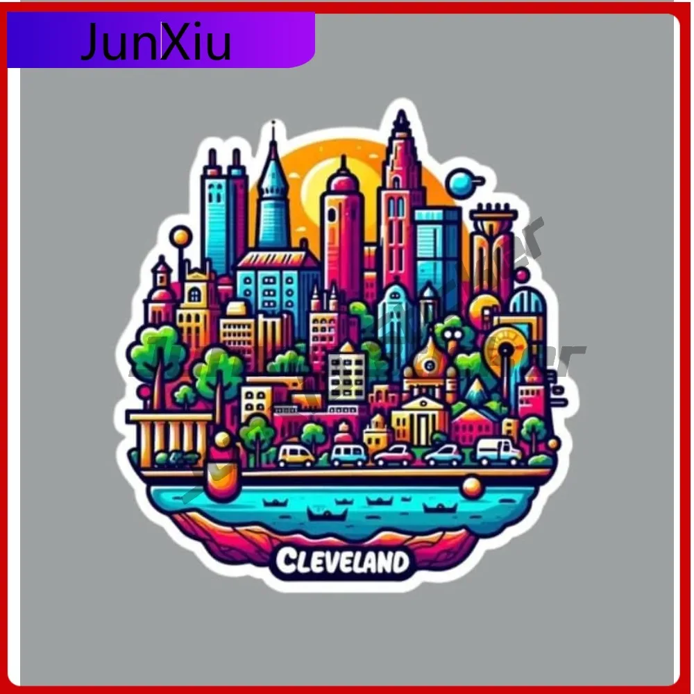 

Cleveland Ohio Anti Scratch Exterior Sticker Vintage Fridge Windshield Luggage Laptop Stickers For Rv Car Decoration Motorcycle