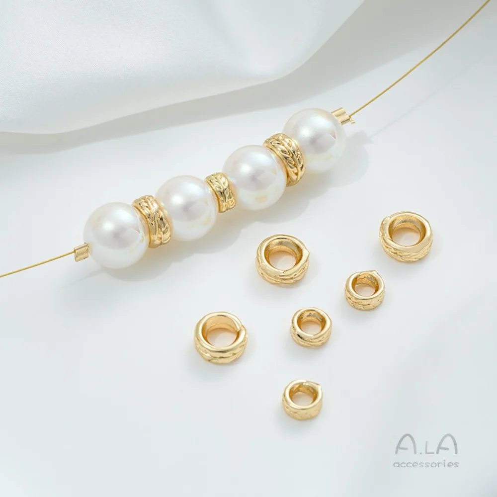 النحاس 14K الذهب اللون ورقة ثقب كبير حبة ريشة حبة فاصل اليدوية سوار ذاتي الصنع قلادة الاكسسوارات والمجوهرات اليدوية