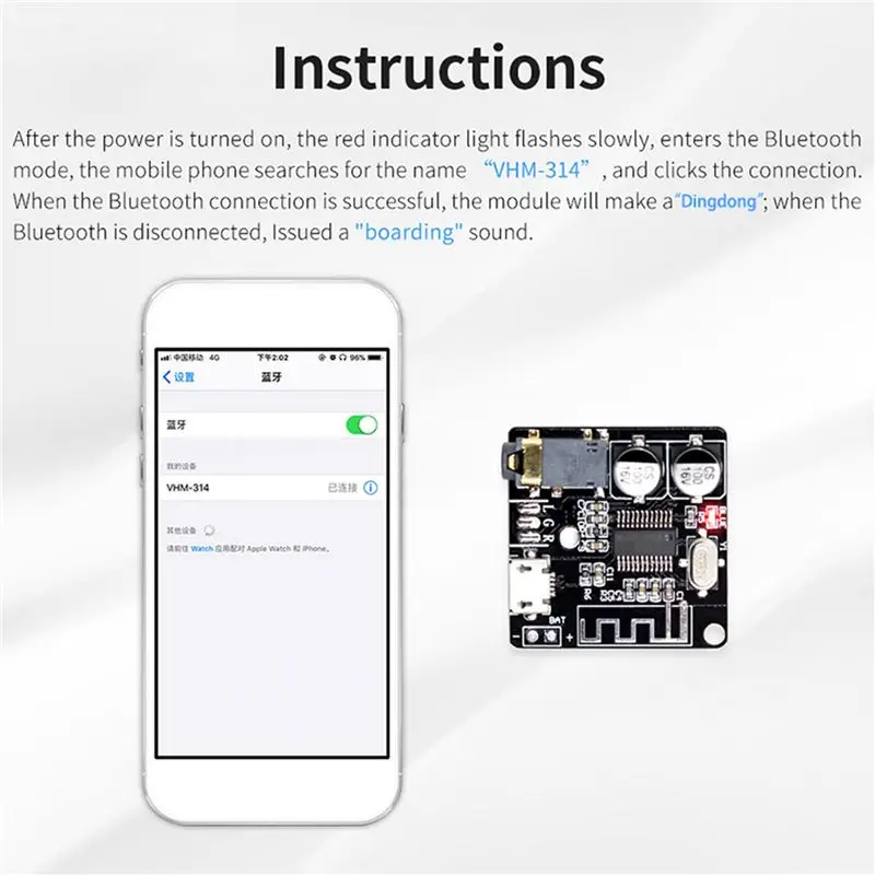 dt22-30pcs-vhm-314-bluetooth-50-audio-receiver-board-mp3-lossless-module-wireless-stereo-music-for-diy-amplifier