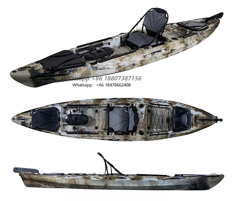 

2018 Trends One Person Fishing Kayak Camouflage Canoe 13ft Adult