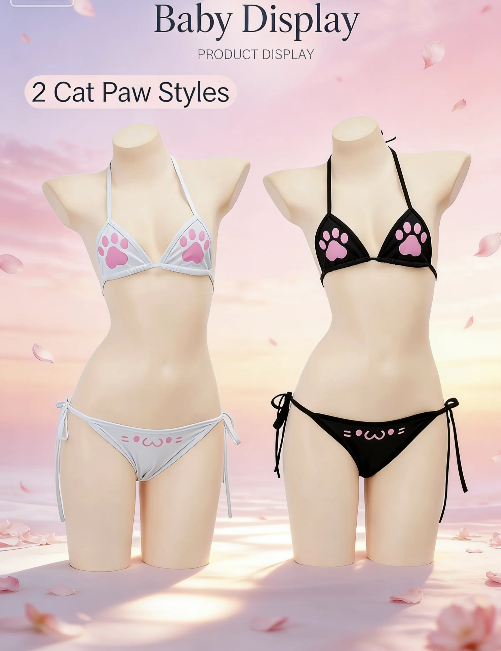 

Hot Anime Bikini Set Cat Girl Cosplay Costume Bandage Backless Swimsuit Cute Girl Underwear Role Play Lingerie Women Outfits