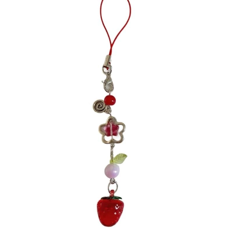 

Lightweight Strawberry Bag Charm Delicate Keychain Charm Sweet Strawberry Phone Pendant Suitable for Various Occasions