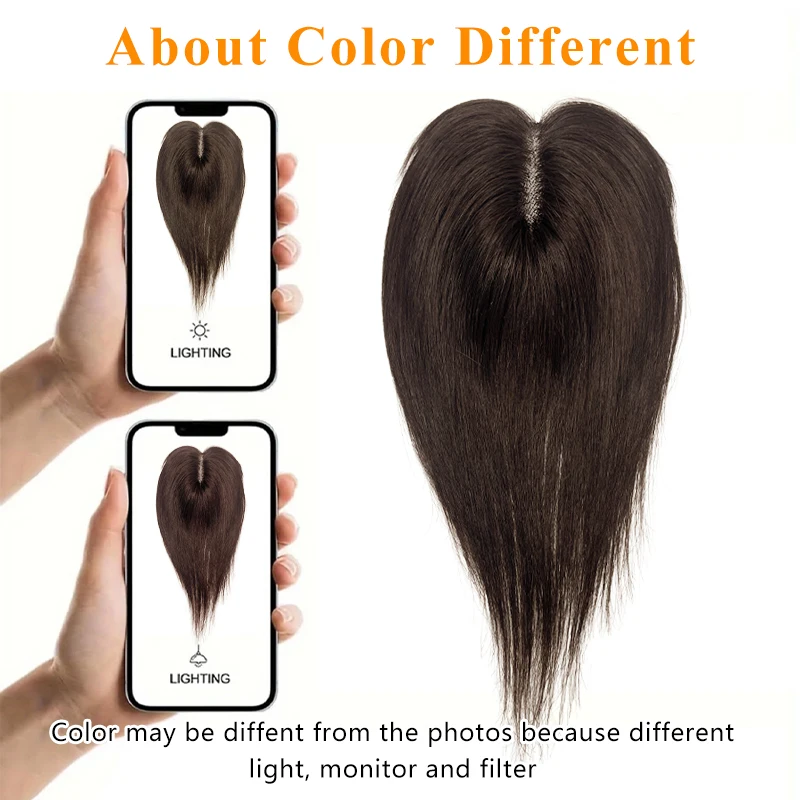 10 inch 100% Menselijk Haar 9*14 cm Haarnetje Clip in Haar Topper Extension Top Pruik Stuk voor Vrouwen met Dunner wordend Haar