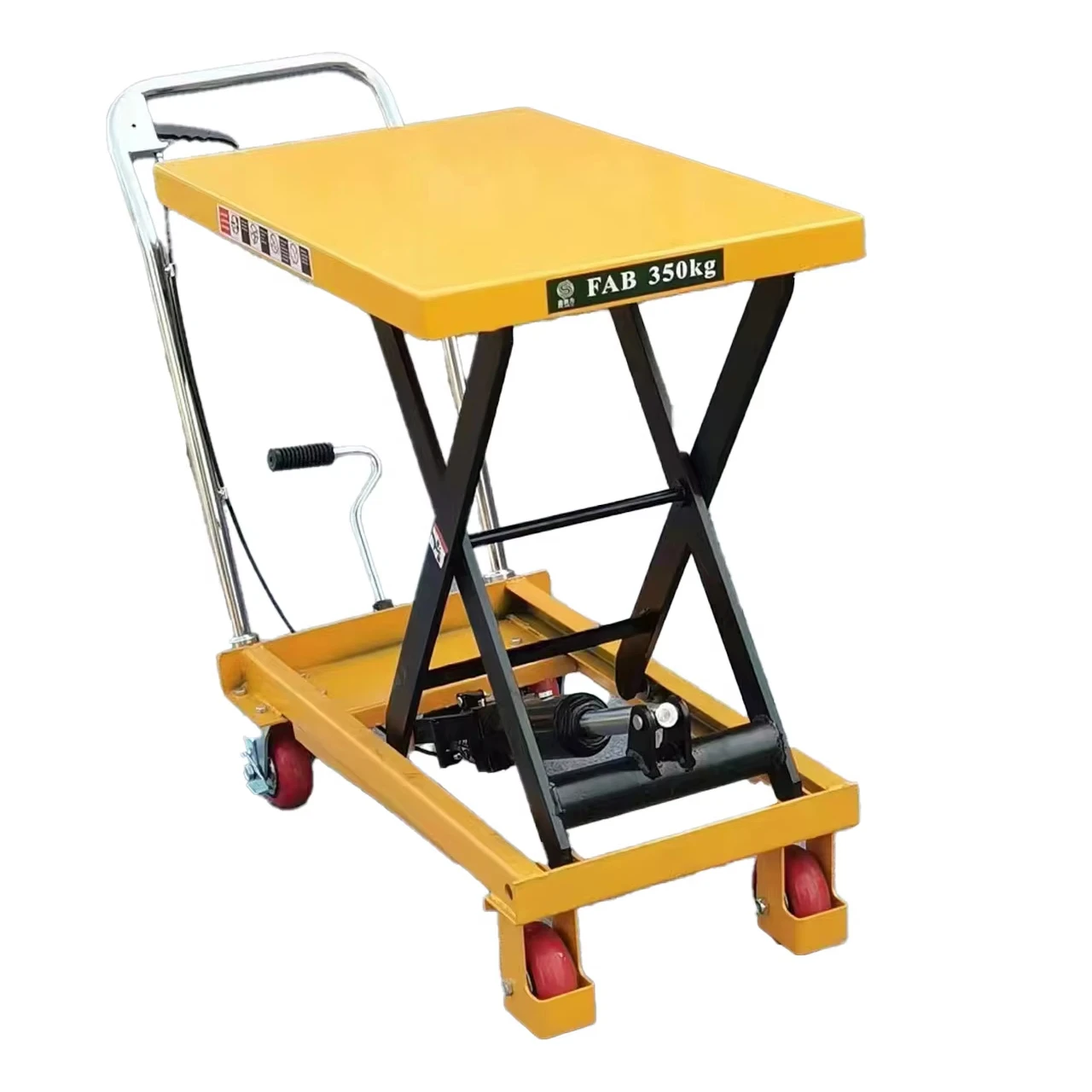 

Hydraulic System Heavy Duty Manual Simple Mobile Scissor Lift Table Trolley Lifted Flat Trolley