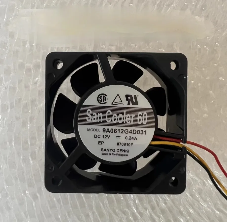 

Для Sanyo 9A0612G4D031 6025 DC12V 0.24A 6CM 3-проводной вентилятор охлаждения с двойным шарикоподшипником