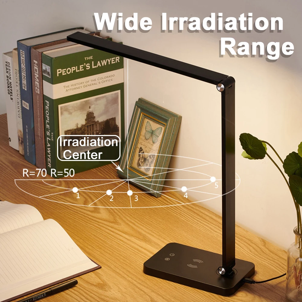 Xiaomi Table Lamp Wireless Charging LED Desk Lamp Eye Protect Study Office Light USB Room Desk Rechargeable Light