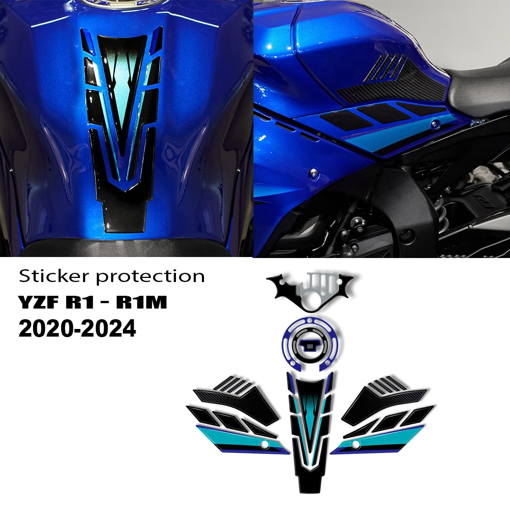 Tank Pad 3D Stickers for R1 YZF R1 R1M 2020-2024 Protection Motorcycle Accessories