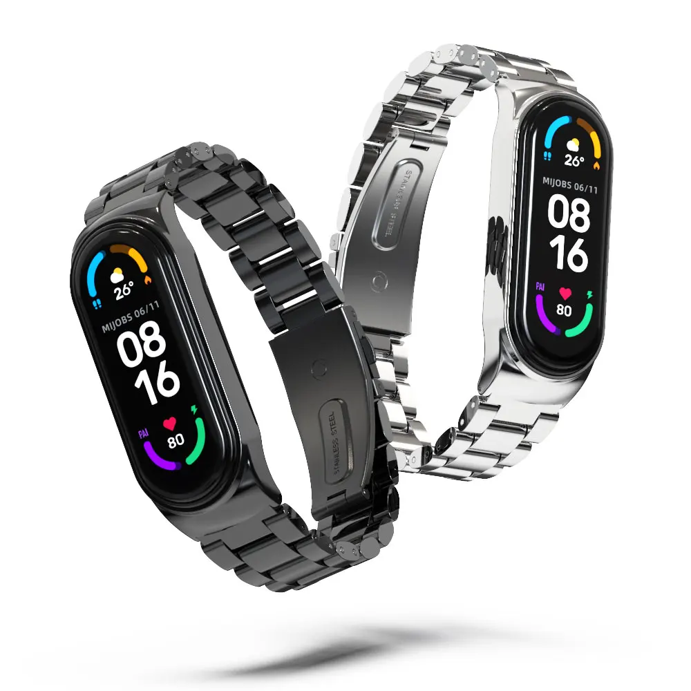 حزام معدني ل شاومي Mi الفرقة8 7 6 5 4 3 المقاوم للصدأ سوار على Mi الفرقة 4 Correa Miband Xiomi بيند معصمه اكسسوارات NFC