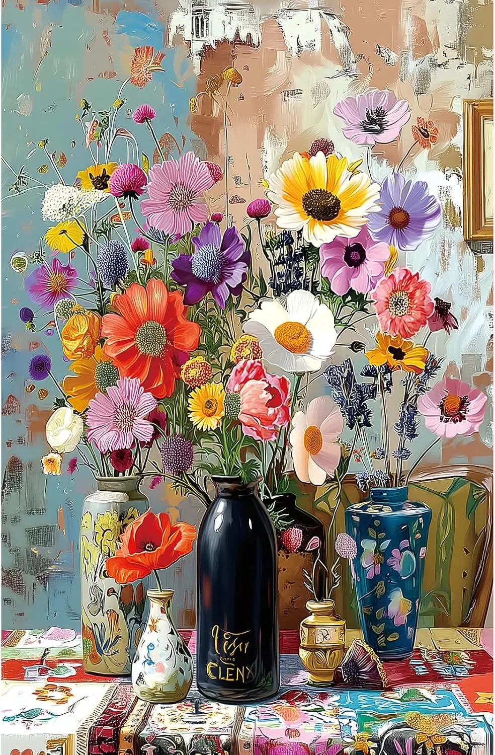 

Деревянные пазлы с изображением полевых цветов разных размеров, без пыли, для домашнего декора, подарок на день рождения, игрушка для мужчин, женщин, пожилых людей