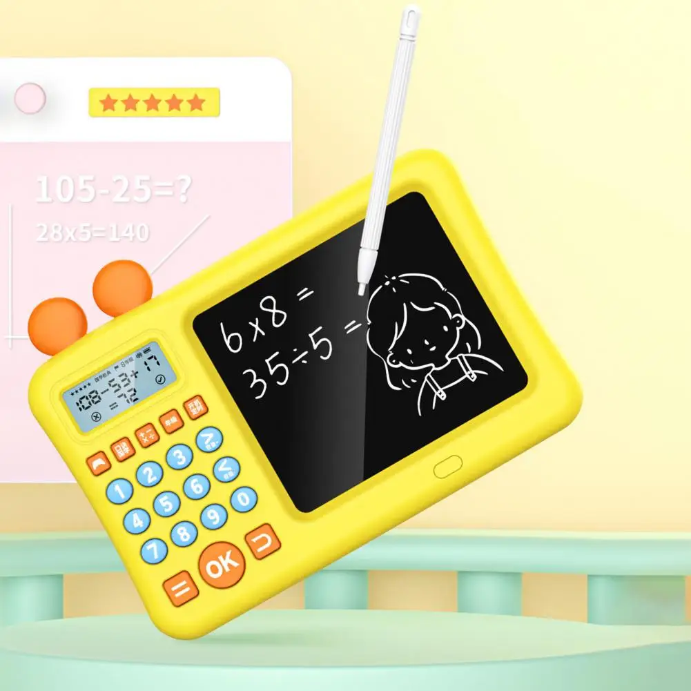 Fun Math Learning Tool Educational Toy Rechargeable Math Game with Sketch Pad Electronic Writing Board for Educational Learning