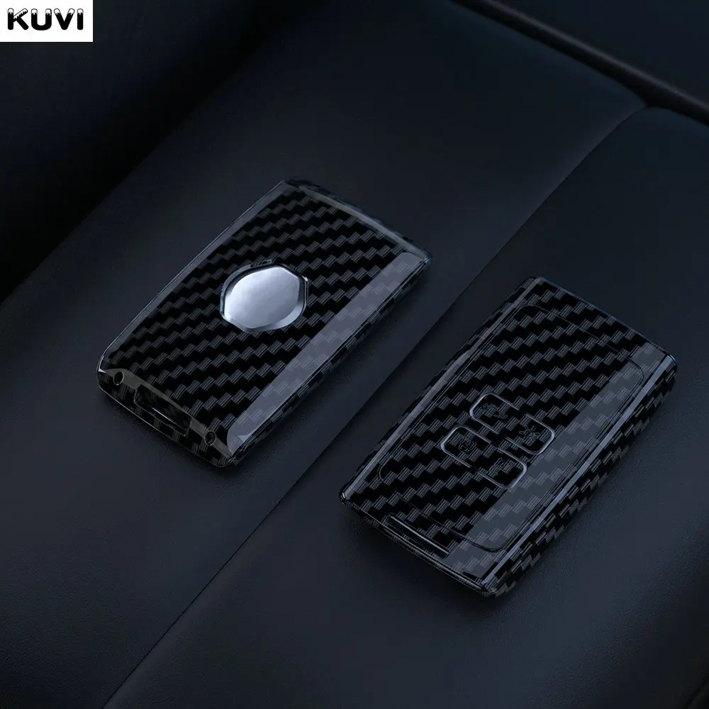 ABS Carbon Fiber Car Key Case Cover For Renault Koleos Captur Kadjar Megane Clio Scenic Talisman Arkana Zoe For Dacia Sandero