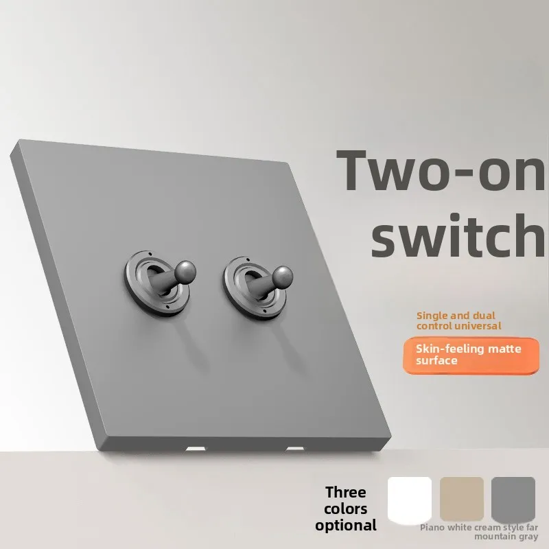 Interruttore a levetta per lampada da parete Interruttore vintage a 2 vie da 1-4 gruppi Pannello PC ignifugo grigio