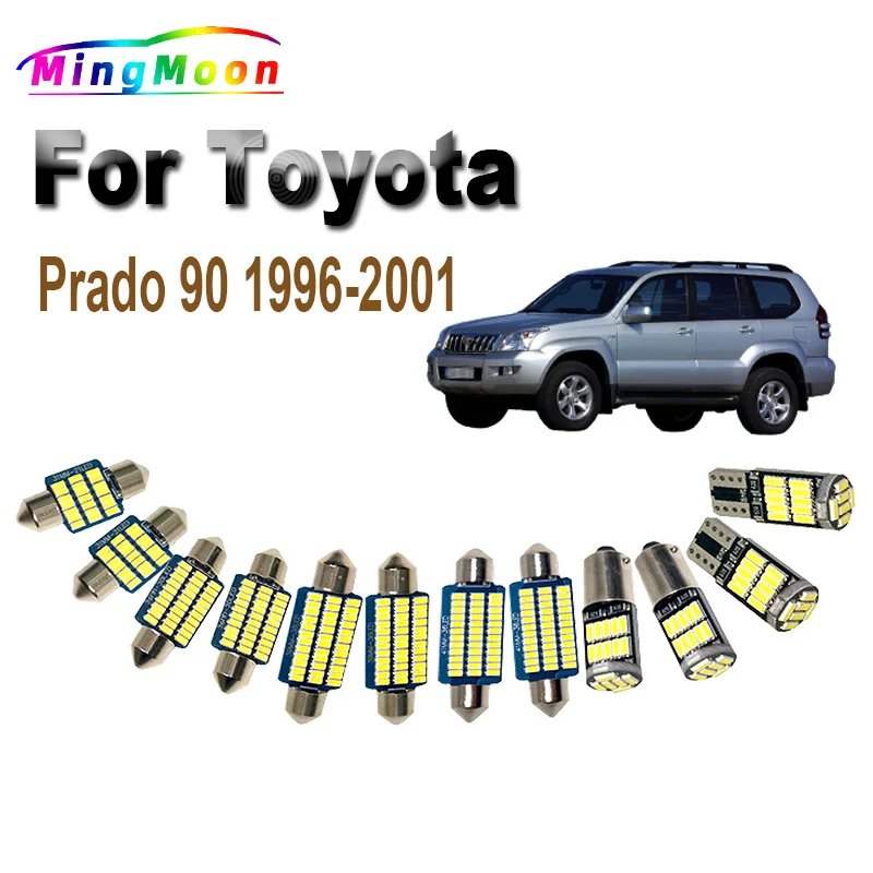 13Pcs Canbus No Error For Toyota Prado 90 1996-1999 2000 2001 LED Interior Map Dome Light Kit Car Led Bulbs Accessories