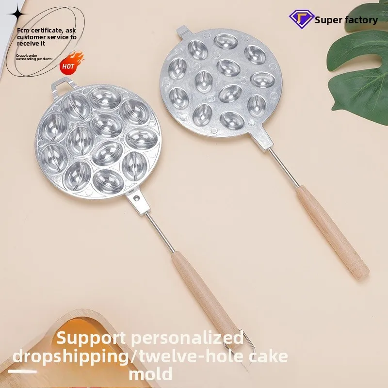 

Бытовая форма для торта с 12 отверстиями, овальный противень для выпечки вафель, газовая универсальная форма для выпечки, противень для выпечки яиц и вафель