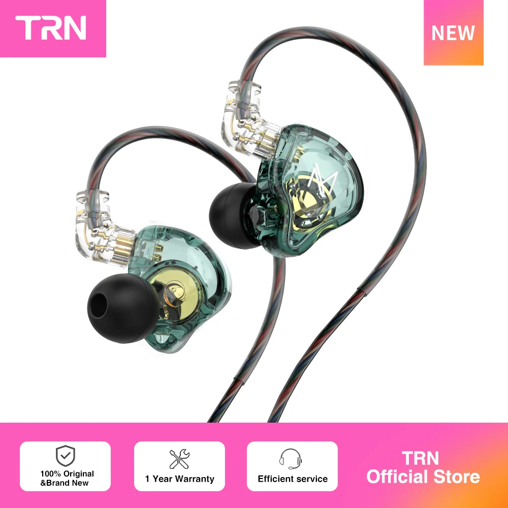 TRN-Écouteurs intra-auriculaires MT1 pour Xiaomi, moniteur DJ dynamique, écouteurs IEM, HIFI dehors, suppression du bruit, ensem