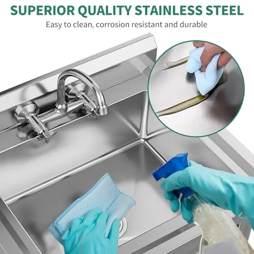 

29 Inch Standalone Single-Basin Stainless Steel Utility Sink For Kitchen, Laundry, Garage, Bathroom – NSF Certified, Heavy Duty