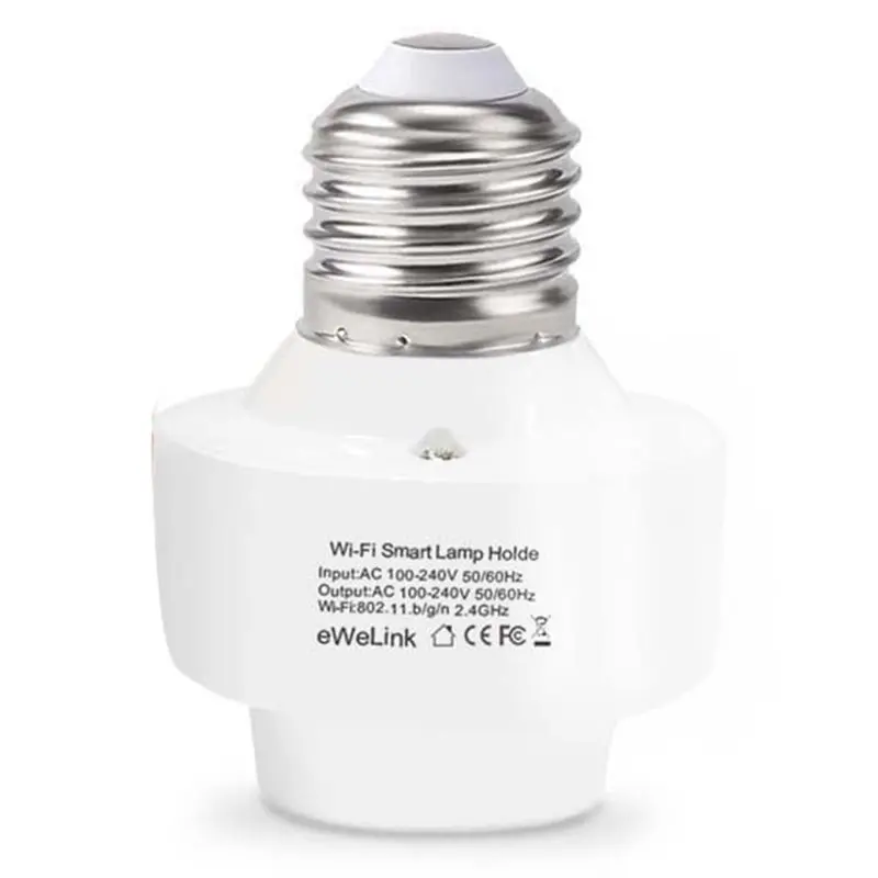 

CHCH Wifi Bulb Socket E26 E27 Light Bulb Adapter Wireless 2.4G Remote Control Lamp Base Holder Bulb Socket Ewelink APP Remote Ti