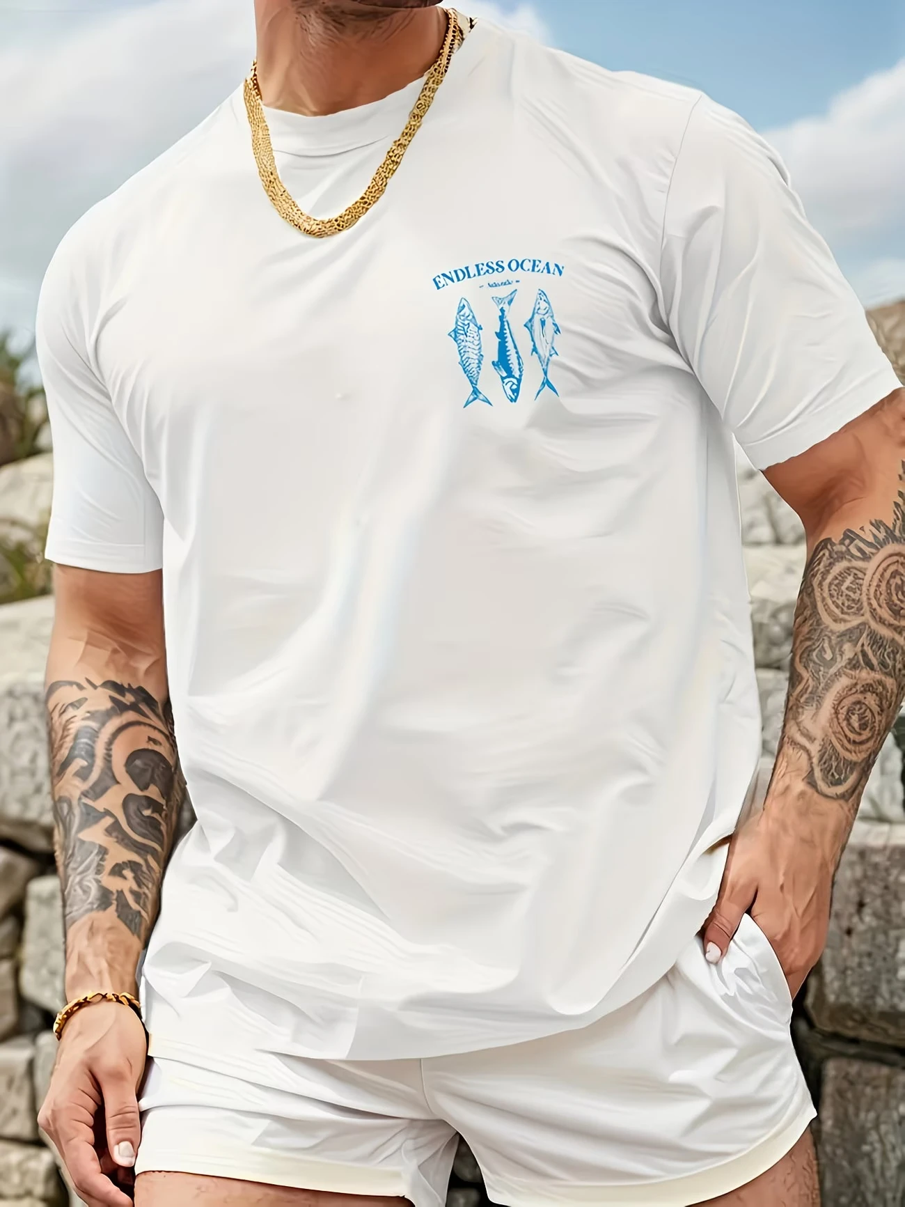 Men's Endless Ocean Atlantic Infinite Miracles Fishing Enthusiast T Shirt Cotton Tee Women Summer Oversized  Loose Funny Novelty