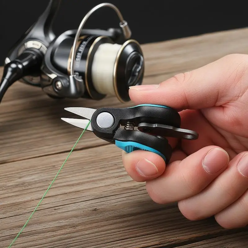 Fishing Lure Scissors Portable Stainless Steel Serrated Blade Rust Proof for PE Line Fishing Line Saltwater Fishing