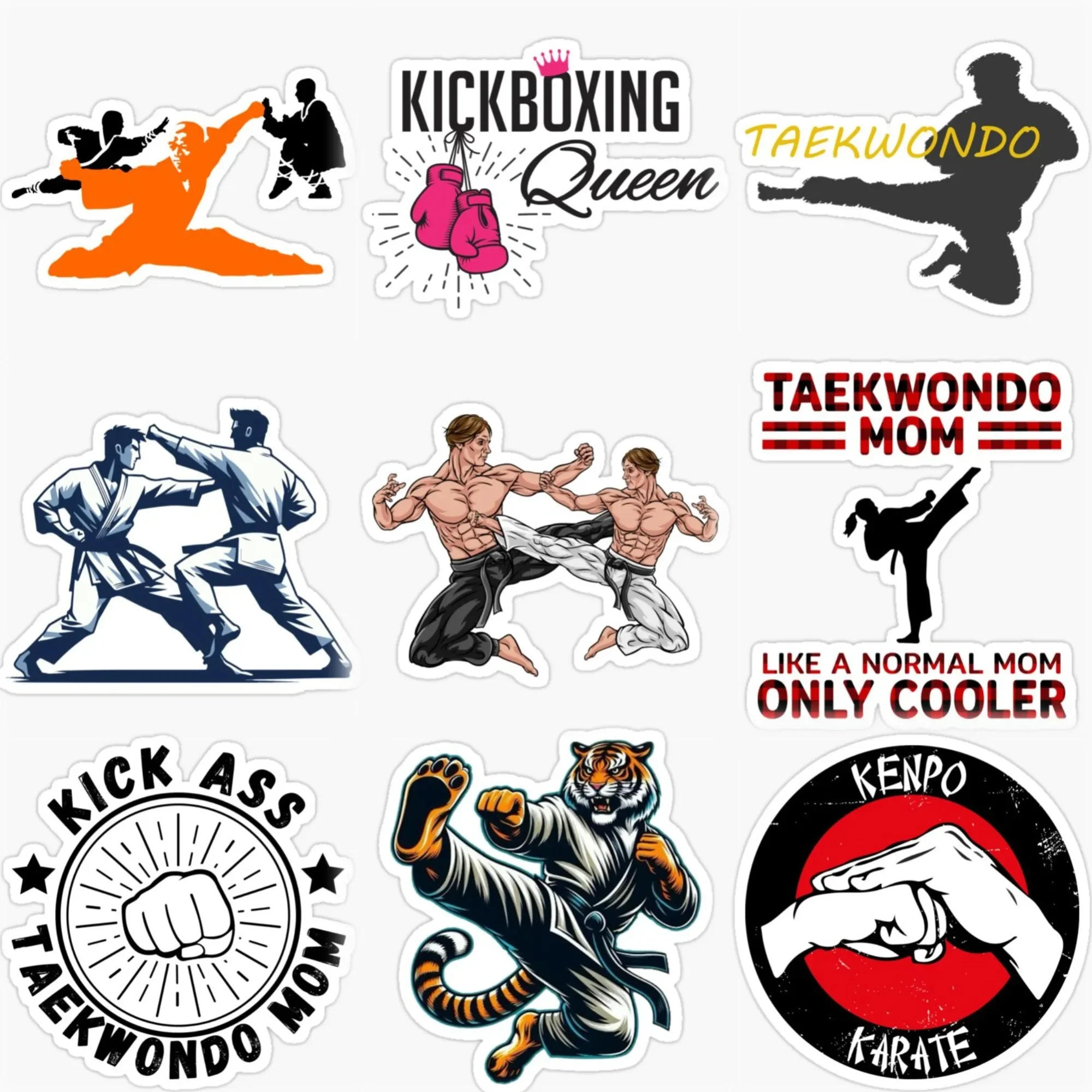 Taekwondo Combat Creative PVC Car Stickers Accessories Van Bicycle Helmet Bumper Window Wall Table Decal Customizable Size