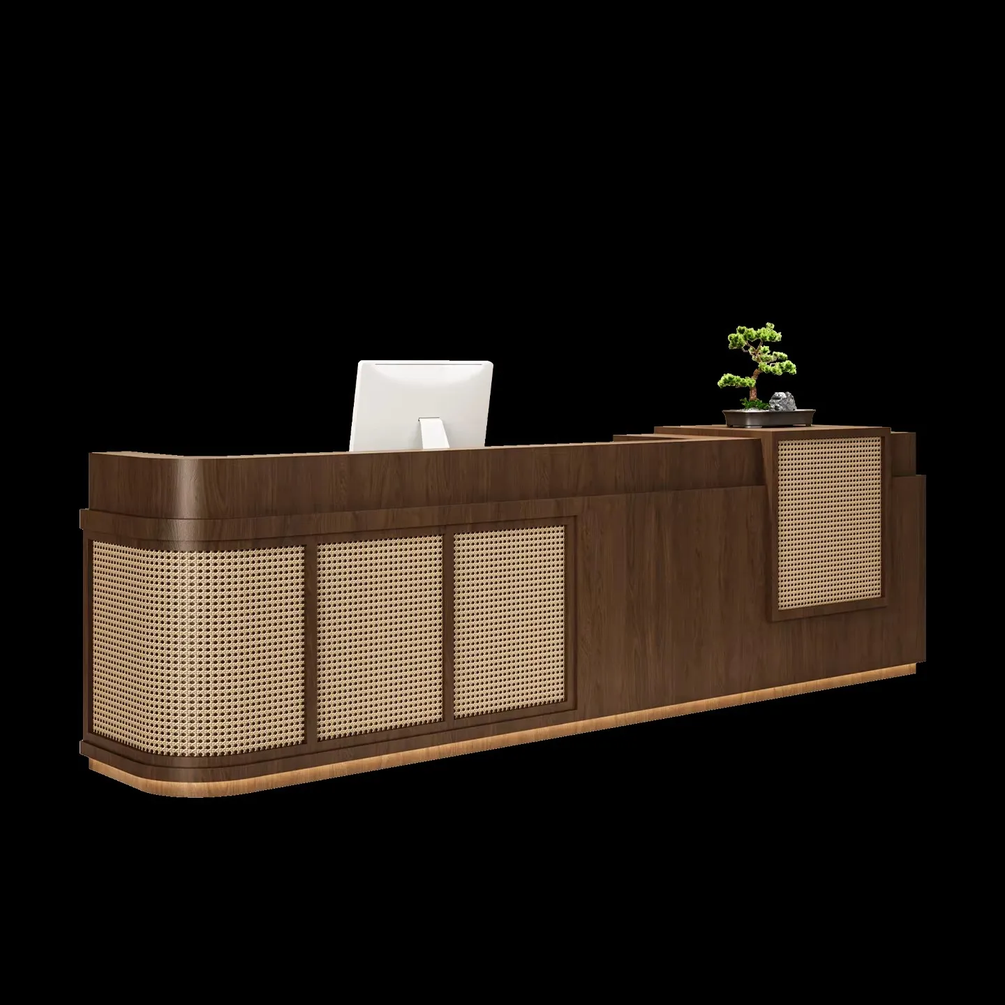 

&c Office Reception Desk Commercial Lobby Front Desk Smooth Edge Finishing Burr-Free Surface Safe Durable Structure Fast