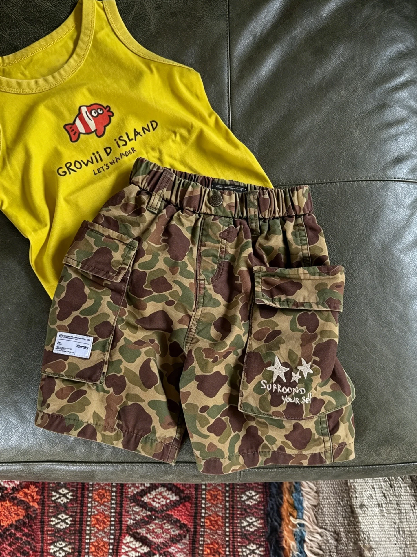 ボーイズ迷彩ショーツ-ルーズフィット-スポーティー-ワークウェアスタイル-夏用-おしゃれ-クール-ルーズショーツ-子供用-ベビーボーイズ-年齢2-8歳