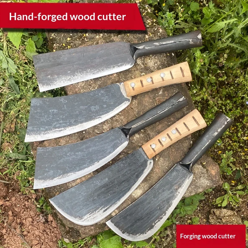 

Топор из кованой стали для резки кокоса и бамбука, полностью стальной изгиб, нож, сельскохозяйственные инструменты для измельчения древесины и деревьев
