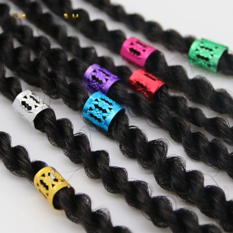 Colorful Dreadlock Hair Rings for Braid hair styling Adjustable Cuff Clip Dirty Braids Beads Hairpin Jewelry Hair Accessories