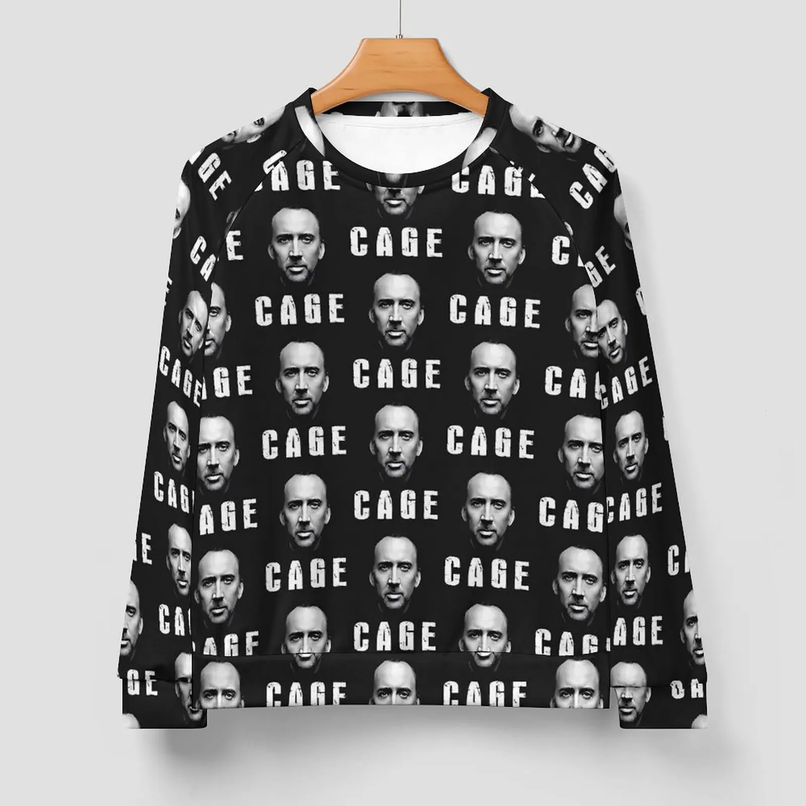 Nicolas Cage Print Street Hoodies Autumn  Streetwear Sweatshirts Man Kawaii Pattern Oversized Hoodie