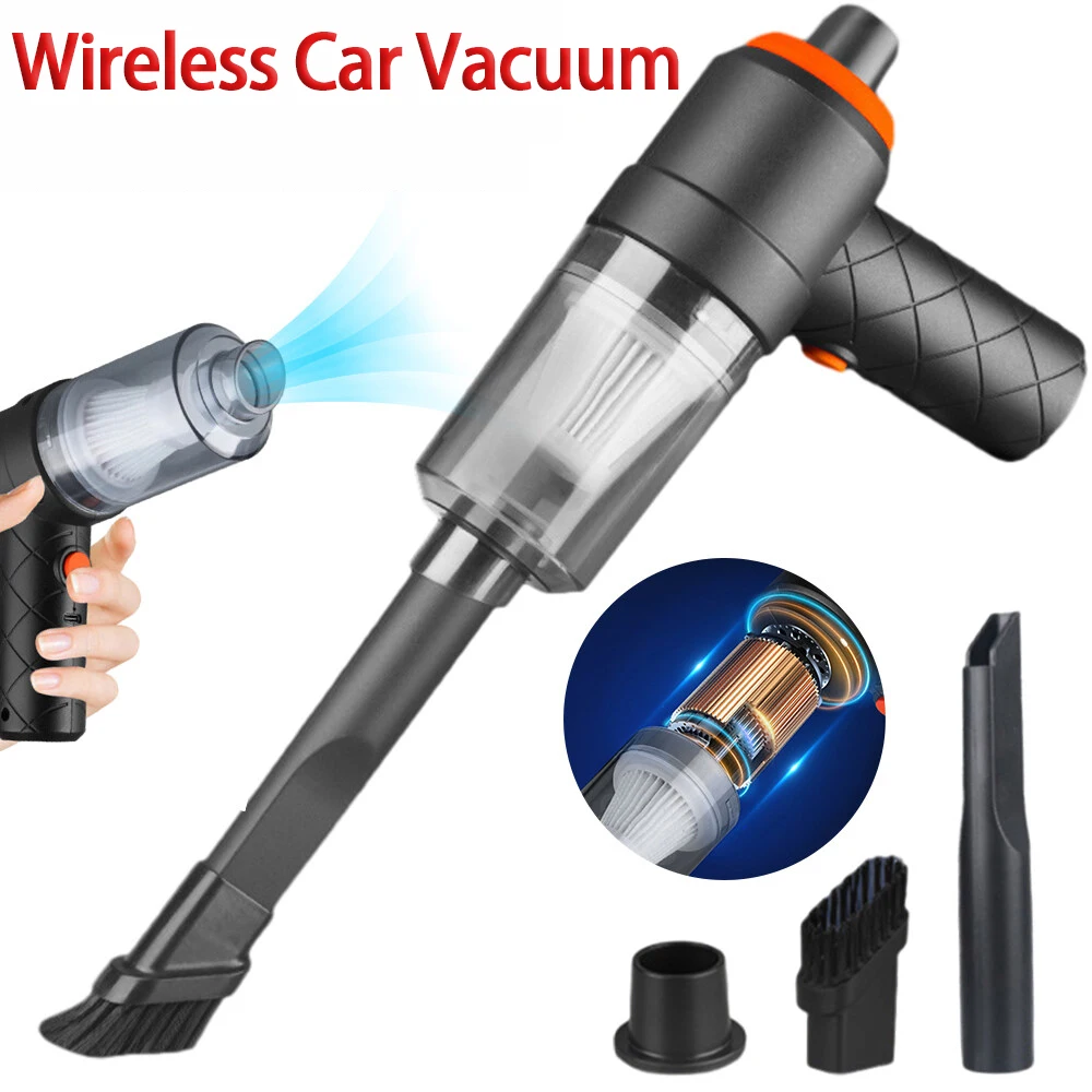 1PC Wireless Vacuum Cleaner Dual Use for Home and Car  High Power Powerful Vacuum Cleaner Black