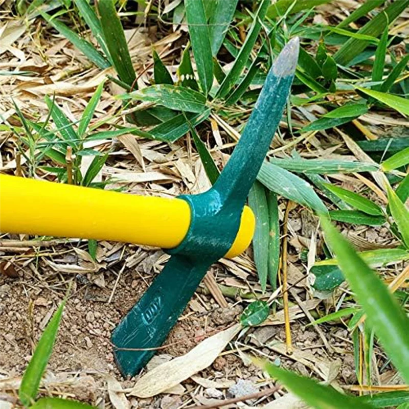AWAH All-Purpose Pick Ax Hand Tool - Mattock Hoe For Heavy Duty Gardening, Weeding, And Exploration